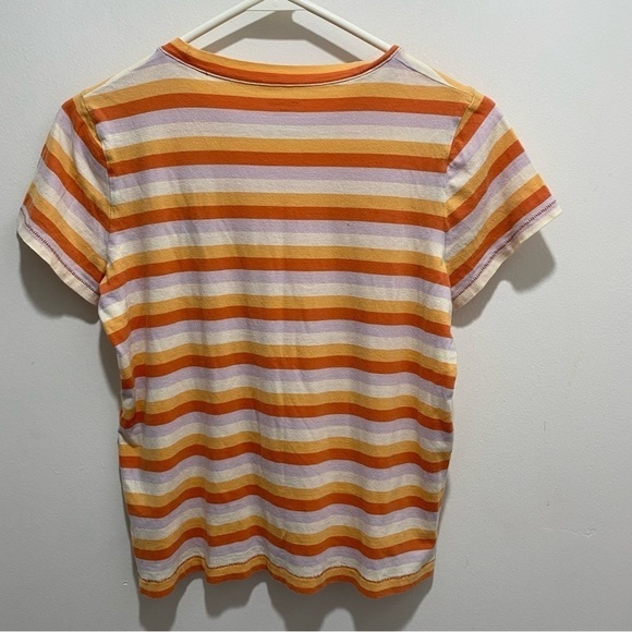 Madewell Top Daisy Embroidered Northside Vintage Tee Broadway Stripe B-1 - Picture 2 of 7